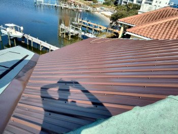 Metal roof installation by Wright Roofing in Gulf Breeze, FL